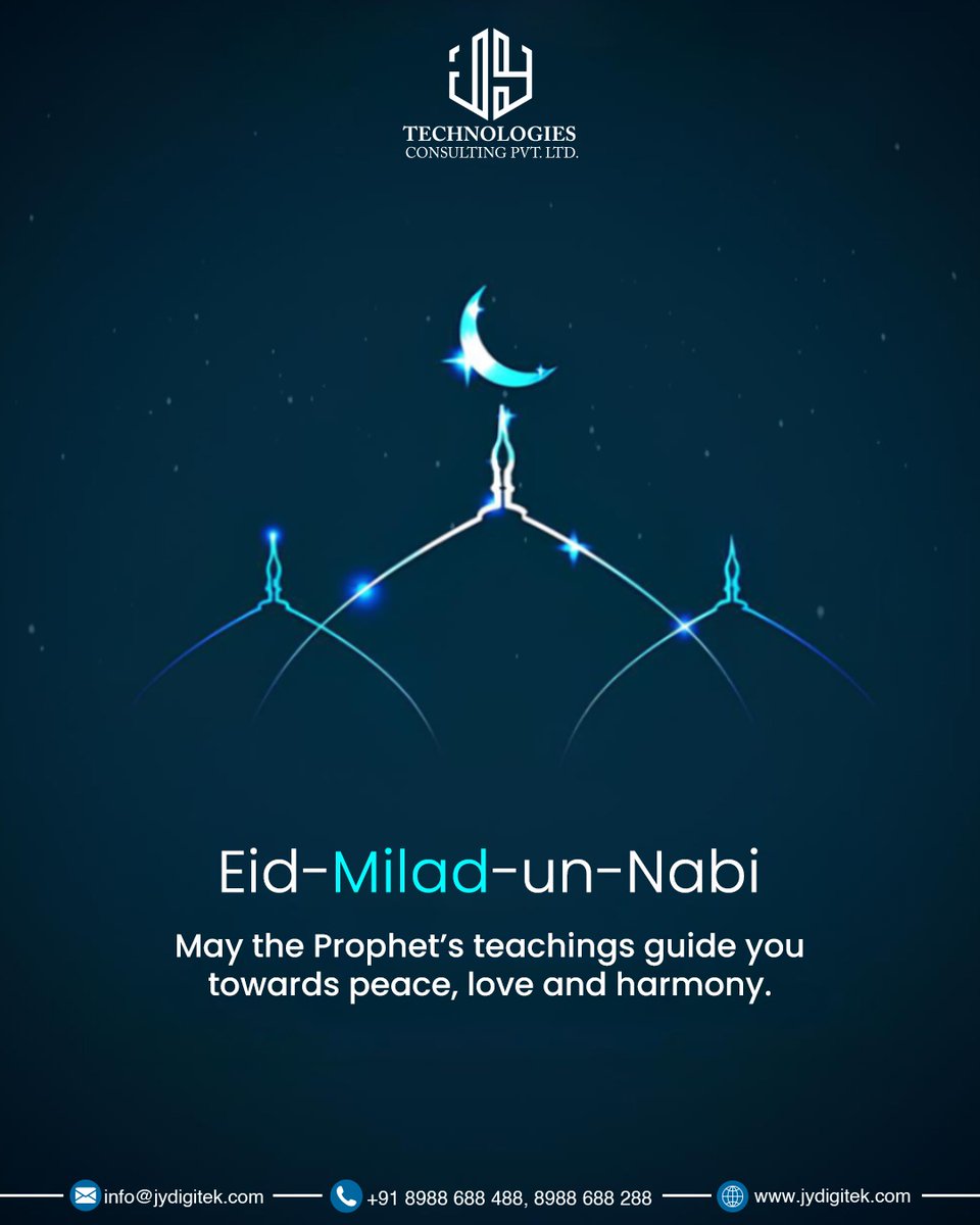 May the spirit of Eid Milad-un-Nabi guide us all towards a path of unity, love, and faith. Wishing you endless blessings today and always.
.
.
.
.
#eidmiladunnabi #miladunnabi #eidmubarak #jytechnologies