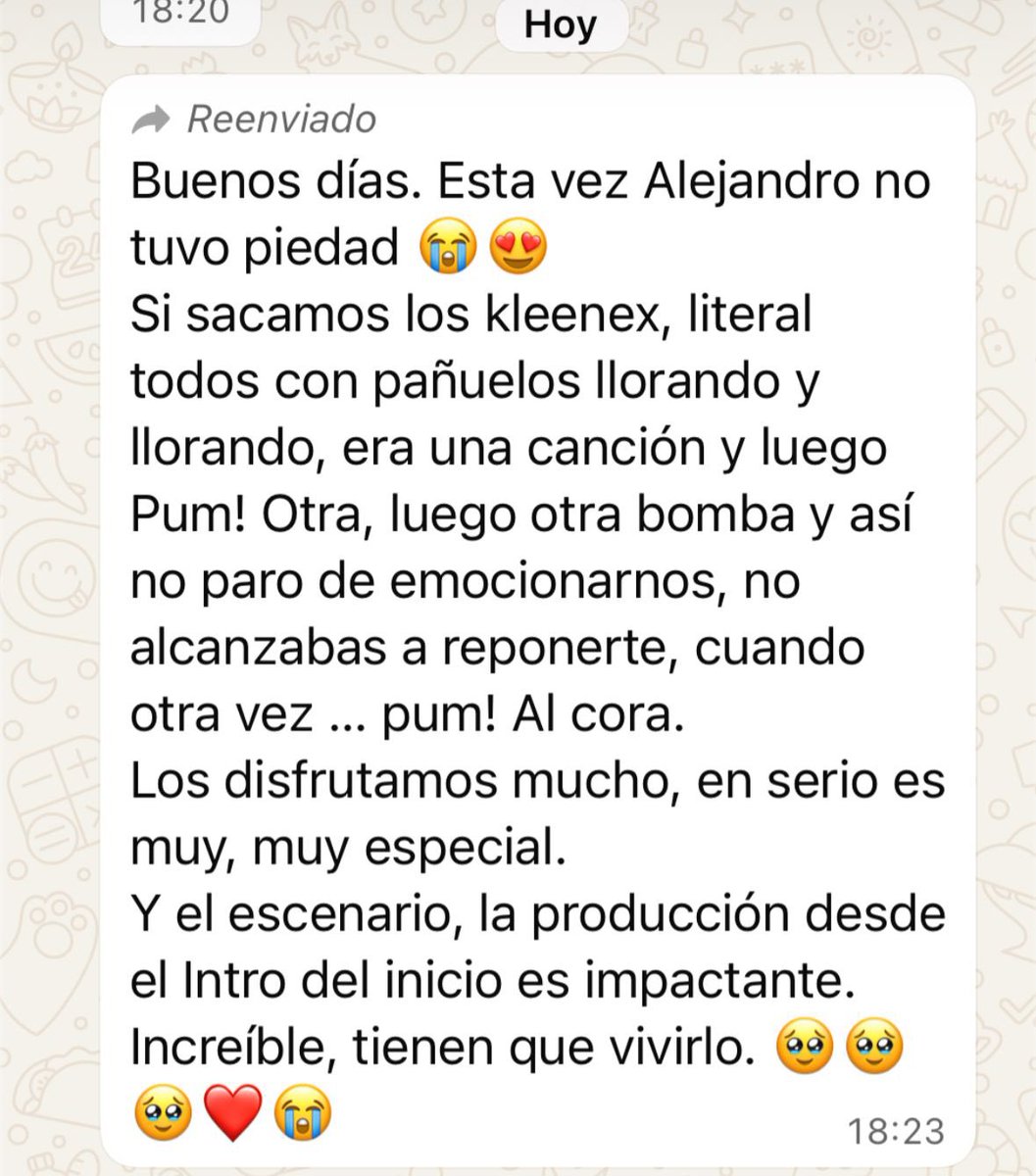 Anoche me fui a la cama soñando con lo que vivimos ayer. Hoy recibo este mensaje, para confirmar que no fue un sueño. Fue real. Tan real que hoy volvemos a vivirlo. Me siento realmente bien. Y sois los culpables. GRACIAS 🙏