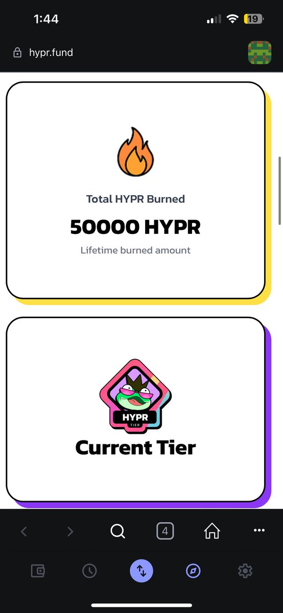 Just burned my 50,000 of $Hypr! 🔥 

Offically upgraded to the Hypr Tier! This process and mechanism is amazing! 
So proud to be part of the community!