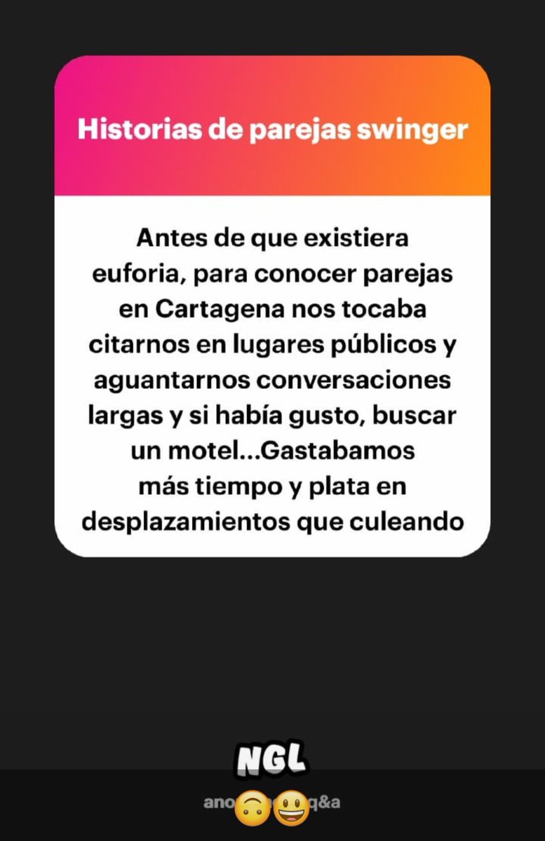 Historias de parejas swinger en <a href="/CartagenaSW/">Euphoria Swinger Cartagena</a>

ngl.link/cartagenasw1