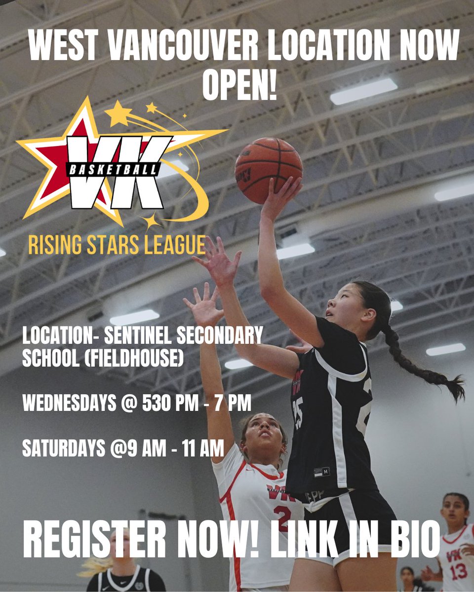 Our Rising Stars- West Vancouver registration is now open! This league is for girls, grades 4-7,  at all skill levels looking to work on their game.

Link in bio for registration