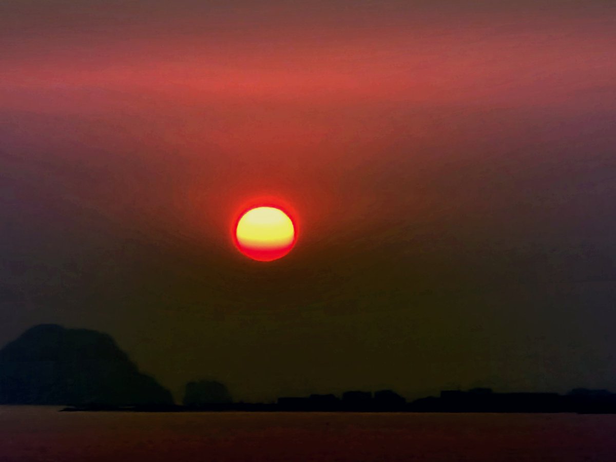 Evening atmosphere in Halong Bay, Vietnam.
