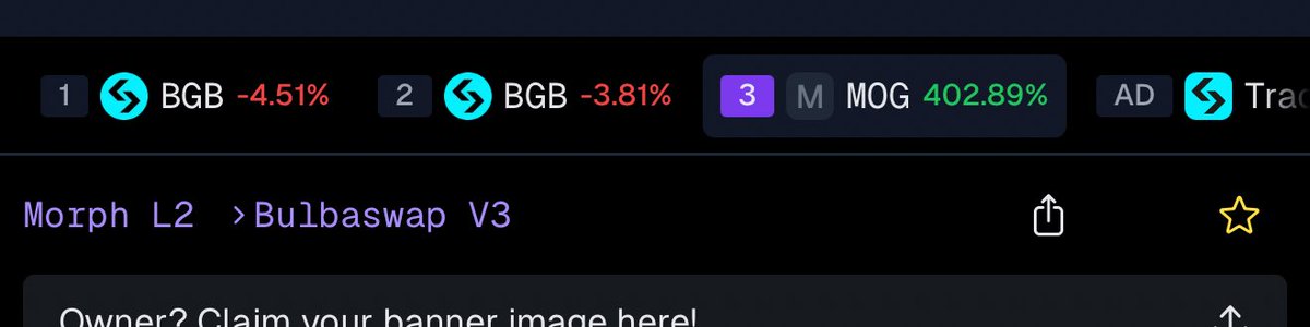 $MOG trending second to <a href="/bitgetglobal/">Bitget</a> token.
Literally number #1 meme on <a href="/GeckoTerminal/">GeckoTerminal</a> in less than 4 hours of CTO.
Now do the math for next few days!

0xb225247b34760a27bda5f14d59a71ba74fdb059d