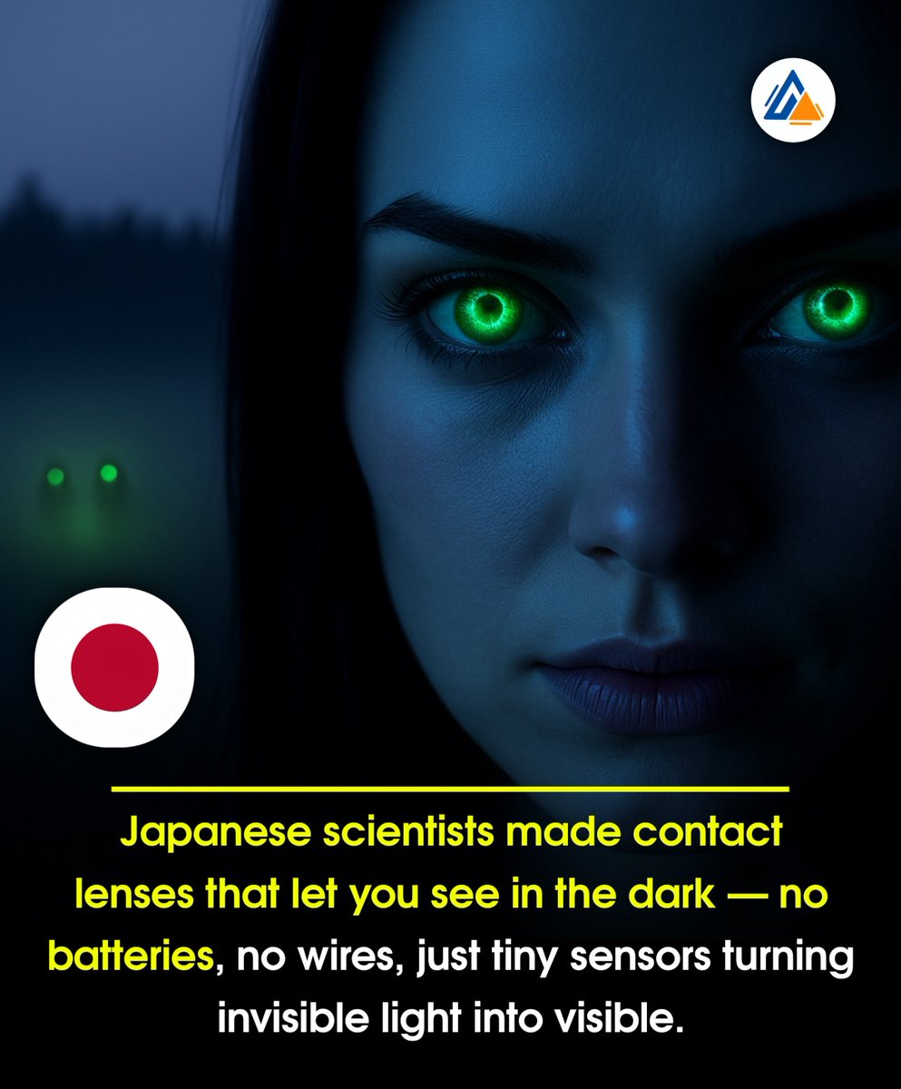 Tauriel375270's tweet image. 👀✨ Japan’s Night-Vision Contact Lenses!

Scientists are testing lenses that let you see infrared light—like night vision—without goggles or batteries. Future of eyesight looks amazing! 🌌👓

#Japan #FutureTech #ScienceIsAwesome