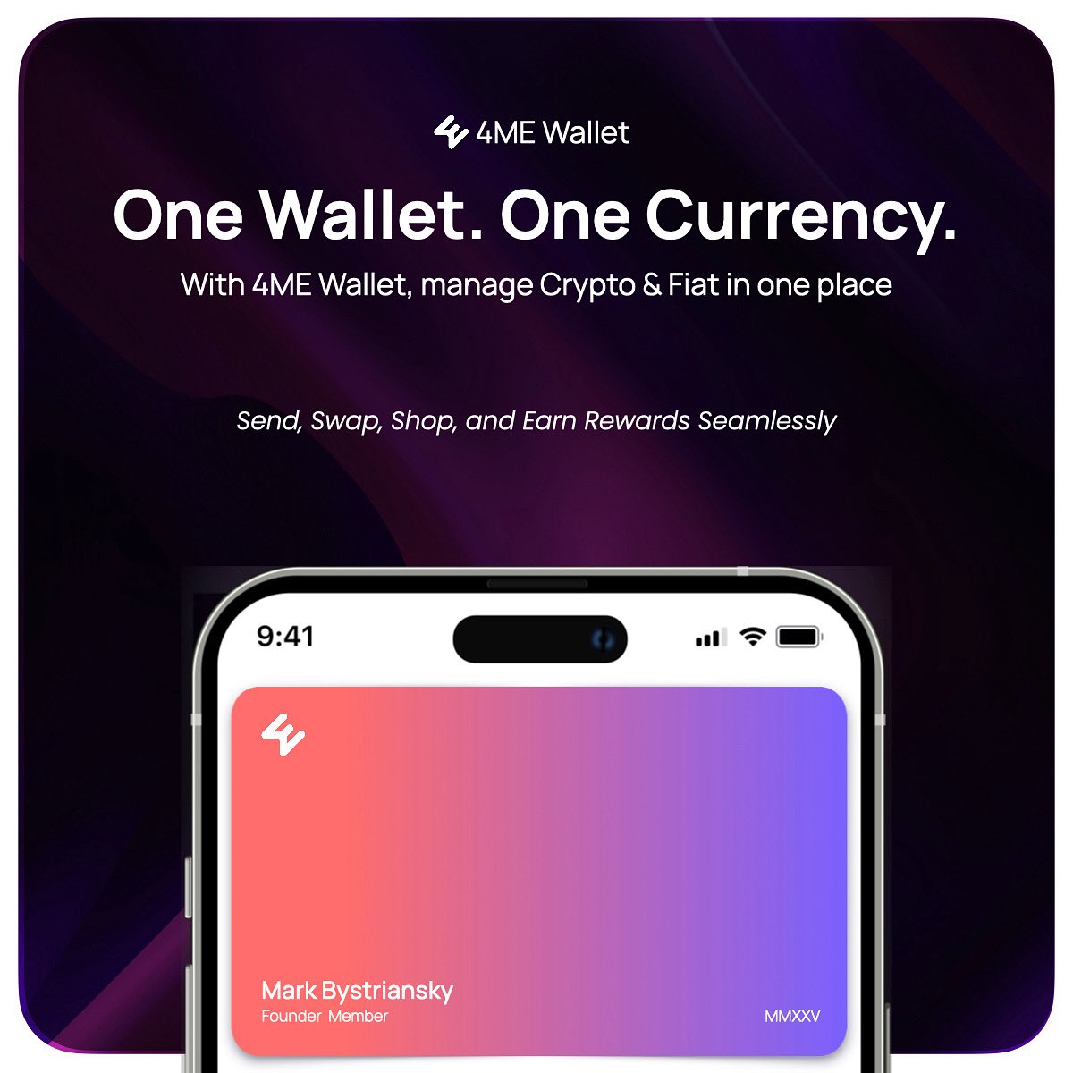 ✨ Simple. Secure. Seamless. Stop juggling apps for cash, crypto, and rewards.  With 4ME Wallet, everything you need lives in one place. #4me #superapp  #web3