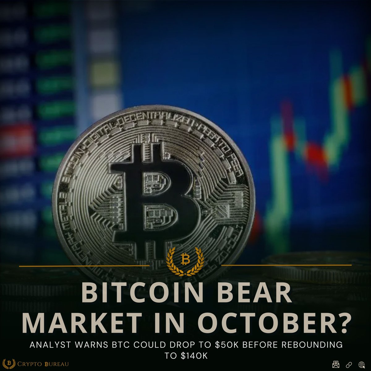 Crypto_Bureau_'s tweet photo. Bitcoin faces a critical test as October approaches, with analysts warning of a potential bear market. BTC could drop toward $50K by 2026 — unless institutional demand reshapes the cycle. With $100K support on the line, the next few weeks may decide Bitcoin’s fate, shaping whether bulls or bears control the next chapter in crypto history — and redefining long-term investor confidence.

#Bitcoin #CryptoMarket #BTCAnalysis