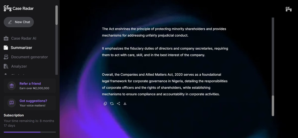 Case Radar (@usecaseradar) on Twitter photo Let's summarize everything you should know about the law that governs companies in Nigeria for you.
Are you ready?
Let's go!
The Companies and Allied Matters Act, 2020 outlines comprehensive regulations governing company formation, management, and operations in Nigeria.
Key Let's summarize everything you should know about the law that governs companies in Nigeria for you.
Are you ready?
Let's go!
The Companies and Allied Matters Act, 2020 outlines comprehensive regulations governing company formation, management, and operations in Nigeria.
Key