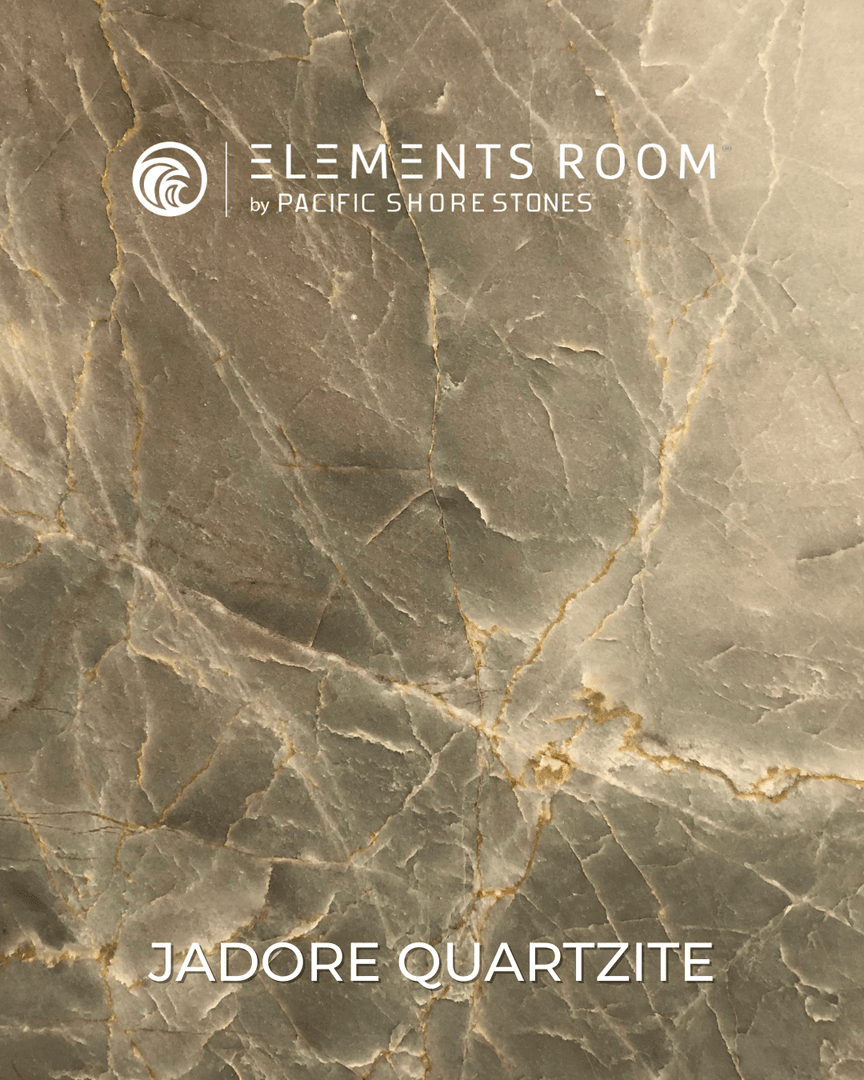 Discover the elegant green waves of our Jadore quartzite from Elements Room in North Hollywood. Perfectly crafted to elevate your interior design, this luxurious stone from Brazil embodies sophistication and timeless beauty, making every space uniquely yours.