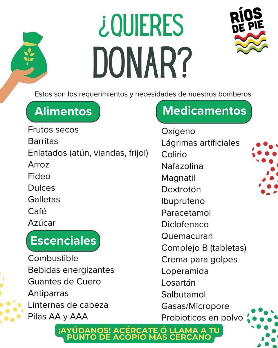 RiosDePie's tweet photo. El trabajo de nuestros bomberos se sostiene gracias a nuestra comunidad. 💪

Revisa la lista de necesidades para saber que necesitan los bomberos y en los siguientes números podrás comunicarte con el centro de acopio que te corresponda para realizar tus donaciones. https://t.co/M014KjhAr3