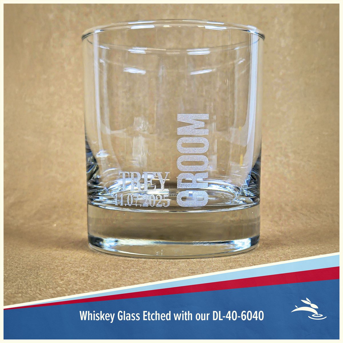 RabbitLaserUSA's tweet image. Etched for the groom 🍻 This custom whiskey glass was created with our DL-40-6040 CO₂ laser. Perfect for weddings, gifts, or just elevating your glassware. What would you etch on yours?

#LaserEngraving #CO2Laser #RabbitLaserUSA