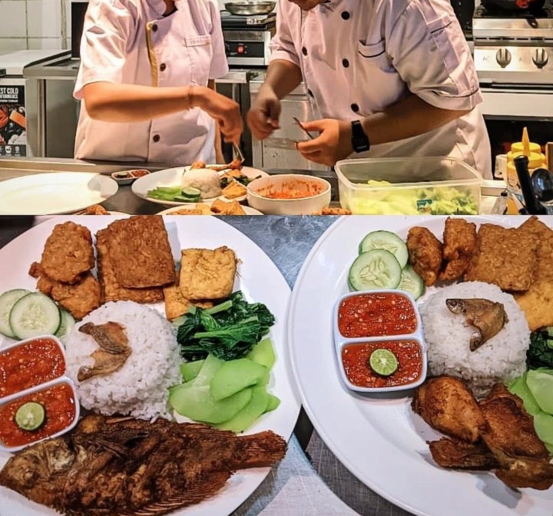 Lu tuh cuman jualan nasi tempong jirrr, gausa pake chef jacket sama ngantongin tweezer. Makanan santai sok di seriusin jingan