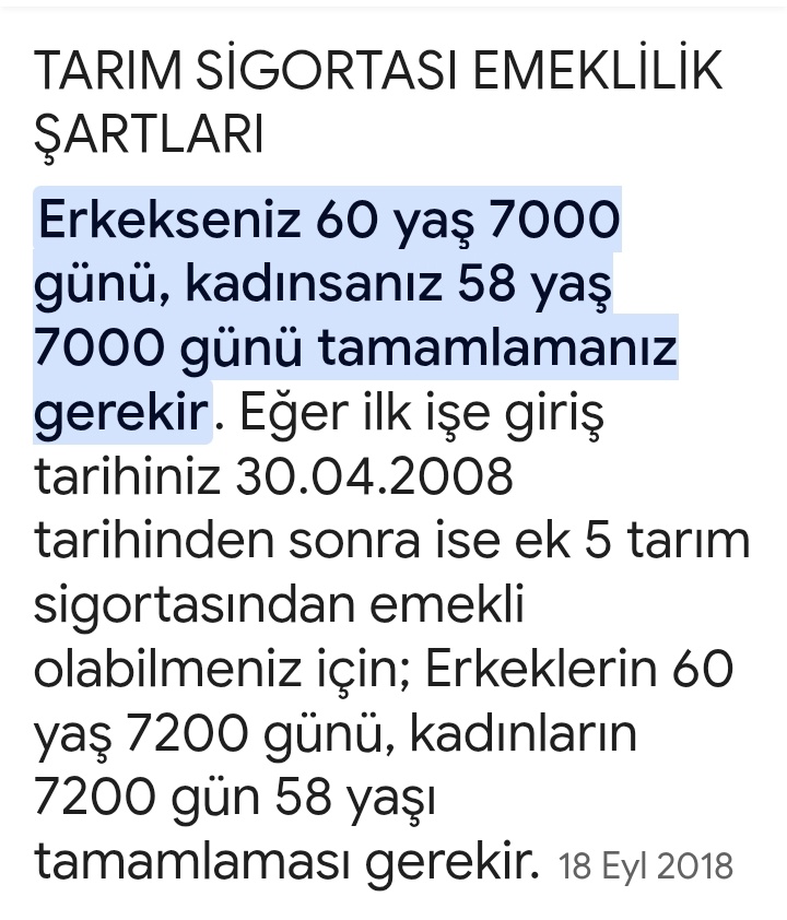 Tarım sigortasını çiftçi öder.Bu nasıl bir prim. Yazık ÿâ.Bunlar tarkada güneş altında çalılan insanlar.1800 veya 3600 4000 prim ile emekli olabilmeliler. Çiftçimizi ne kadar çok harcadık biz.Yazıklar olsun bize.
#SGK