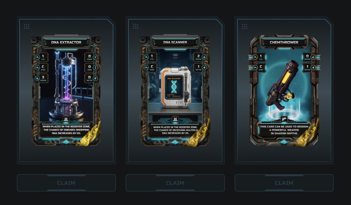 NFT Battle Miners: Season 12 Stellar Rewards! 🔥
Cosmos gets wilder! Unleash 3 epic weapons: ChemThrower 🧪 (toxic chaos), DNA Extractor ❗ (genetic gold), DNA Scanner ✨ (scan &amp; boost) – yours as S12 rewards!
Power up your arsenal &amp; dominate Shadow Depths 🚀 Event on the