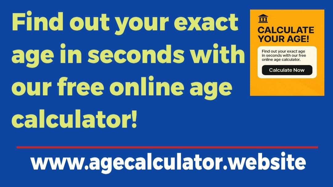 VashdevValasai's tweet image. 🎉 Find out your exact age in seconds with our free online age calculator!
Quick, accurate &amp;amp; easy to use 🕒 agecalculator.website

#AgeCalculator #FreeTools #OnlineCalculator #Productivity #QuickTools #WebTools #OnlineUtility #Birthday #DateOfBirth #FunTools #UsefulWebsites