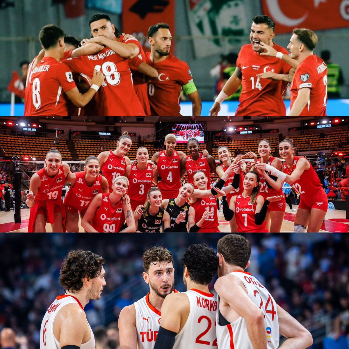 Milli Takımlarımız, iki günde üç branşta da zaferle ayrıldı.

✅ Futbol 
✅ Voleybol 
✅ Basketbol