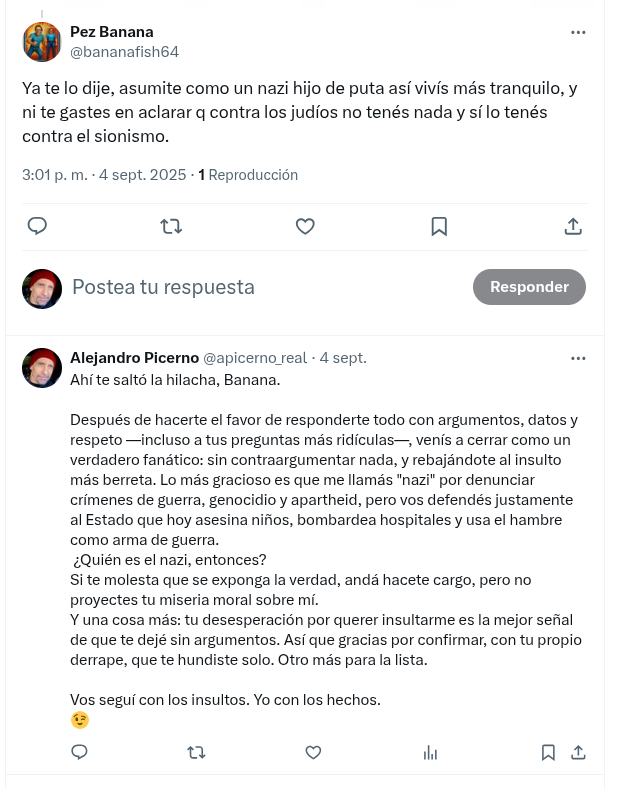 Ya me lo encuadro como OTRO HUNDIDO!!!
Lo que es el poder de los argumentos y los datos contra un fanatico! Solo le queda insultar! Se repite uuuuna vez mas!
Chau banana!!! <a href="/bananafish64/">Pez Banana</a>