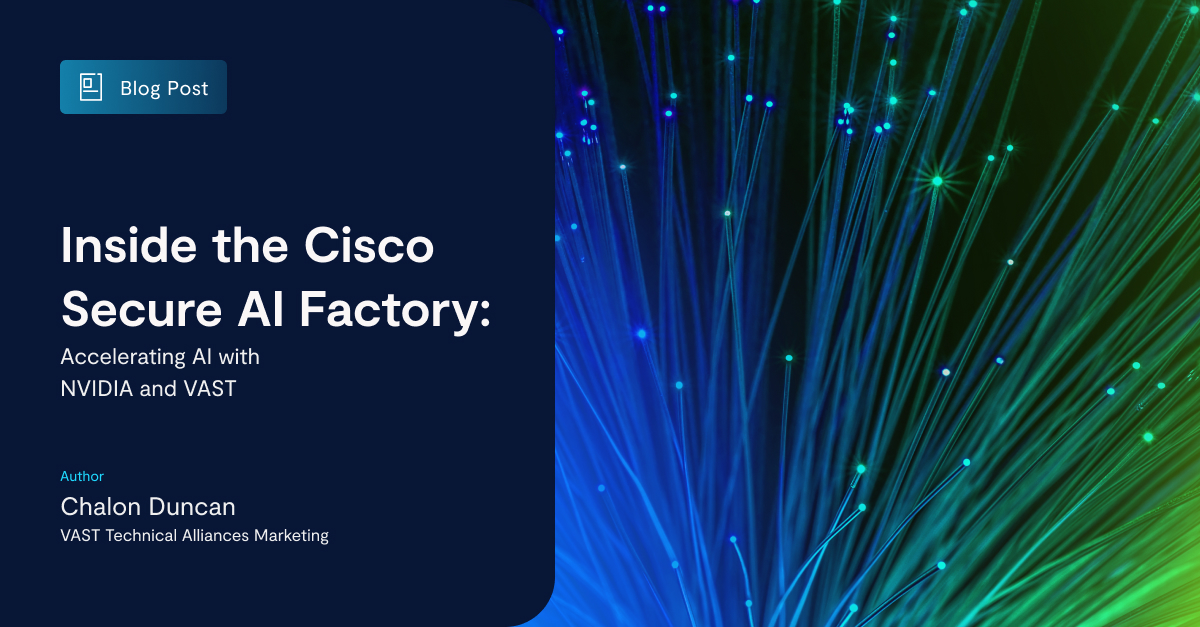 VAST_Data's tweet image. The answer to building a robust AI infrastructure while ensuring a secure and scalable data fabric lies in a powerful collaboration: the Cisco Secure AI Factory with NVIDIA, now leveraging the VAST Data InsightEngine. This integration provides a turnkey platform that simplifies…