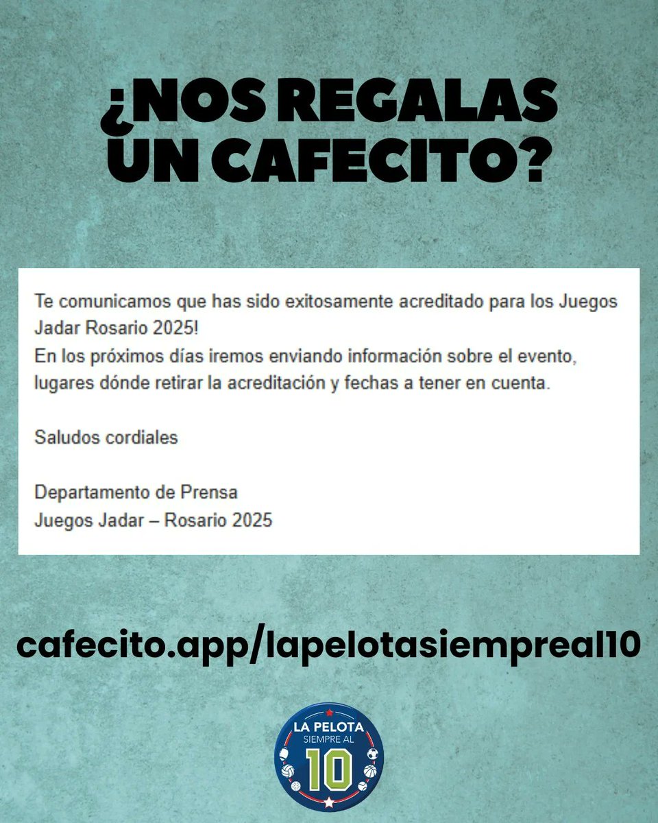 Tu aporte es fundamental para poder cubrir gastos de traslado y estadía. Vamos a devolvértelo con creces.

Con la ayuda que puedas, nos das una mano enorme para cubrir estos JADAR:
cafecito.app/lapelotasiempr…