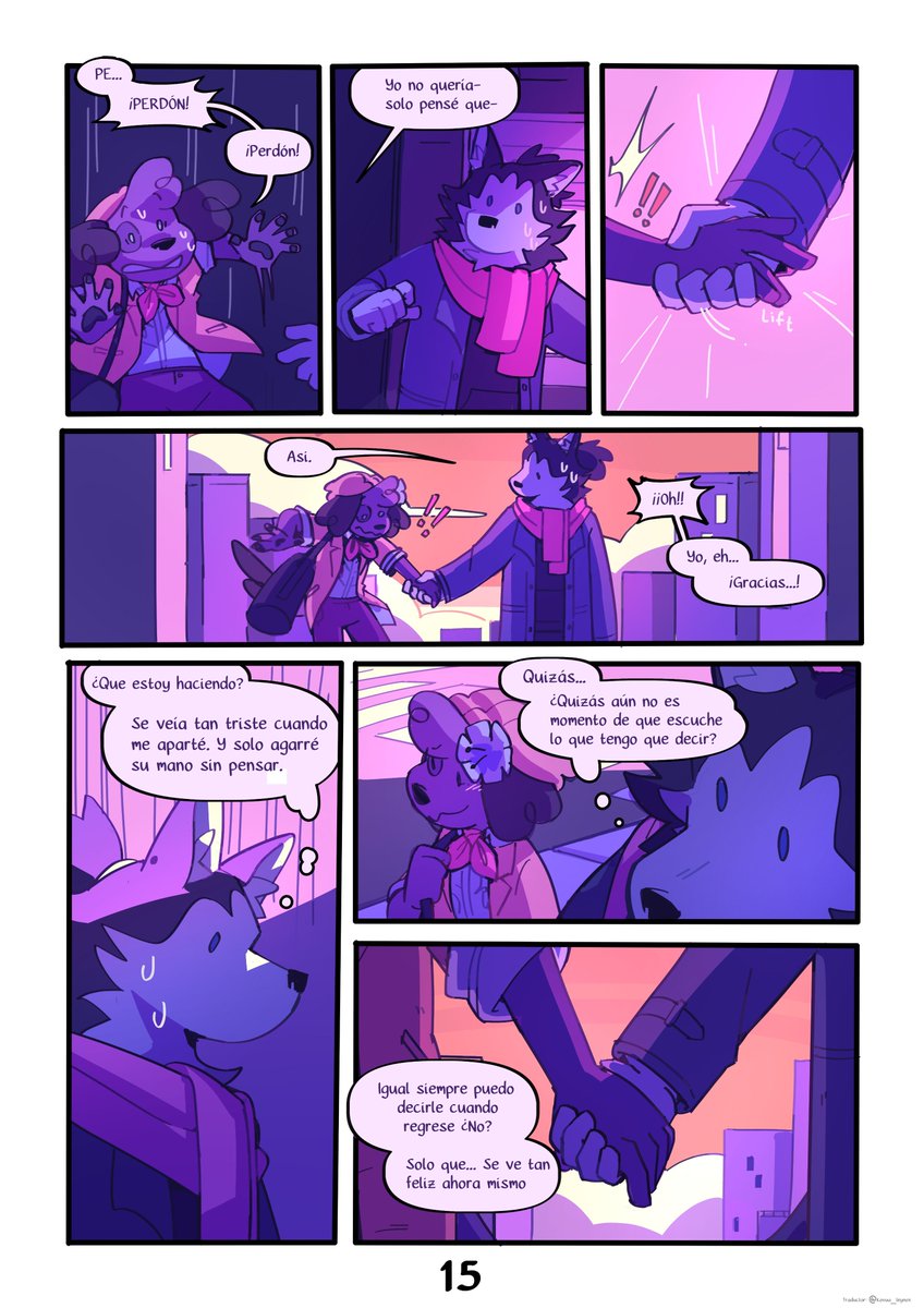 Puppy love (Amor canino) 💛💚 por <a href="/doginacafe/">chervil</a> 

Páginas 13 - 14 - 15

Casi pierdo la cordura como Kip traduciendo los globos de texto transparentes.

#comic #DuncanAndEddie #furry #webcomic #digitalart