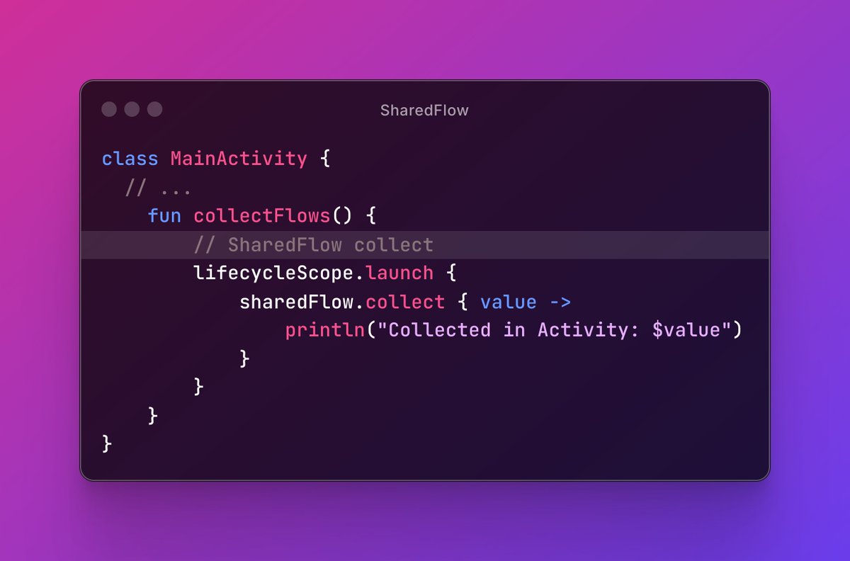 drmobiledev_tr's tweet image. SharedFlow kullanırken yapılan yaygın bir hata!
SharedFlow, ürettiği son değeri tutmaz.
SharedFlow'u, üretmeden önce collect ettiğinizden emin olun.
Aksi takdirde, event kaybolur.
#KotlinDev #AndroidDev