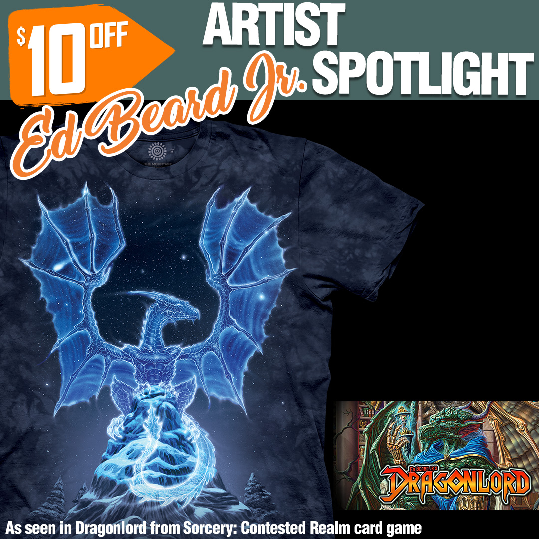 $10 OFF Artist Spotlight Ed Beard Jr. - NEW Designs as seen in Dragonlord from Sorcery: Contested Realm card game &amp; more unique fantasy art works themountain.com/ed-beard/?sort… $4 Shipping #edbeardjr #edbeard #dragonlord #tolkien #fantasy #dragons