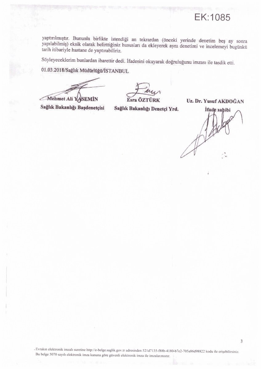 İstanbul İl sağlık Müdür Yardımcısının sağlık başdenetçisi tarafından alınan ifadesi
#yenidooğancetesi
#yenidoğan
<a href="/saglikbakanligi/">T.C. Sağlık Bakanlığı</a>
<a href="/adalet_bakanlik/">T.C. Adalet Bakanlığı</a>
<a href="/_tbb/">Thais Barcelos</a>
<a href="/istabip/">İstanbul Tabip Odası</a>