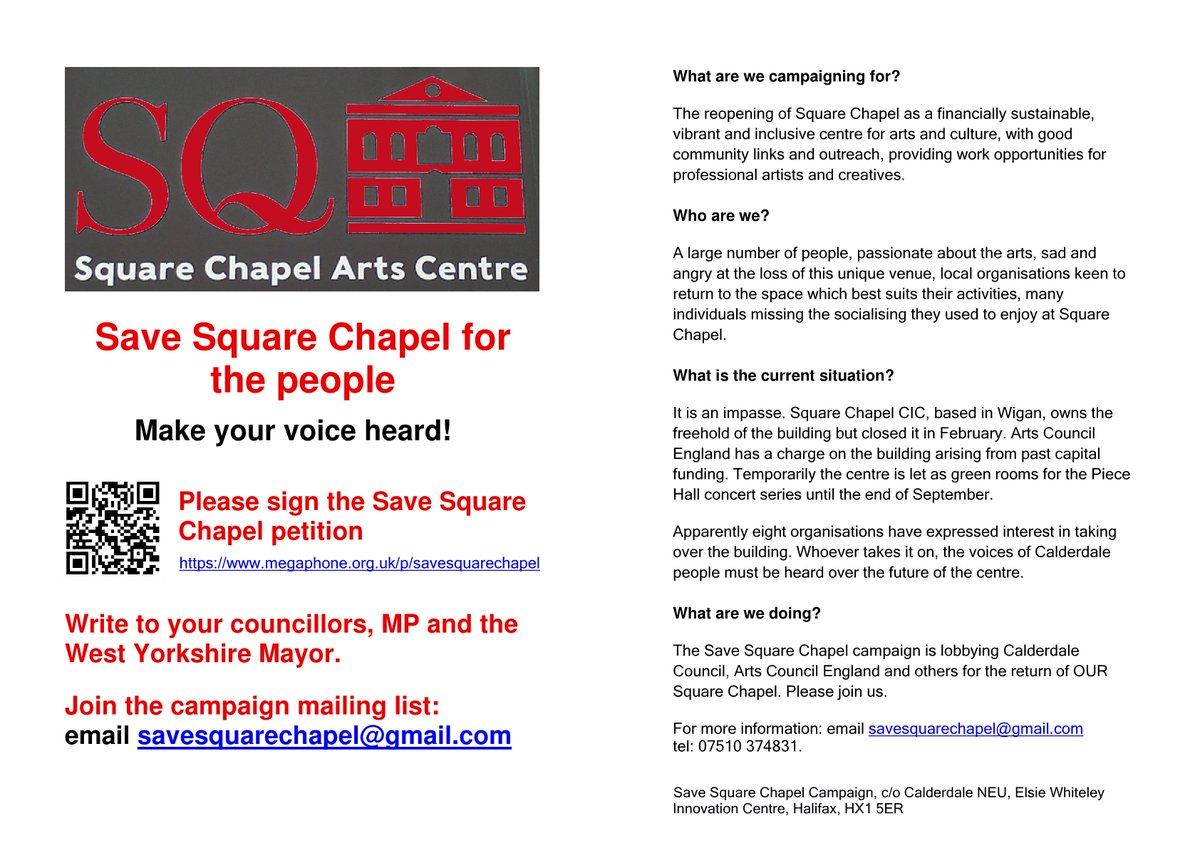 Support the campaign to save Square Chapel Arts Centre in Halifax