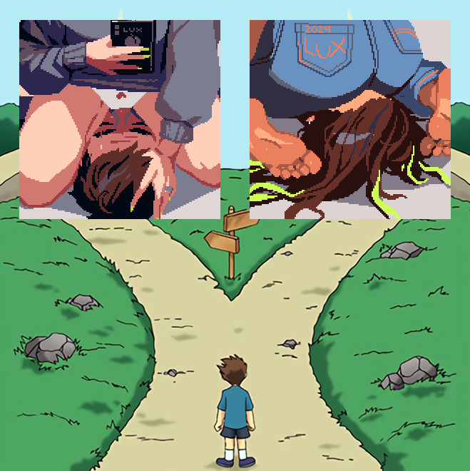 「which way?」|Luxのイラスト