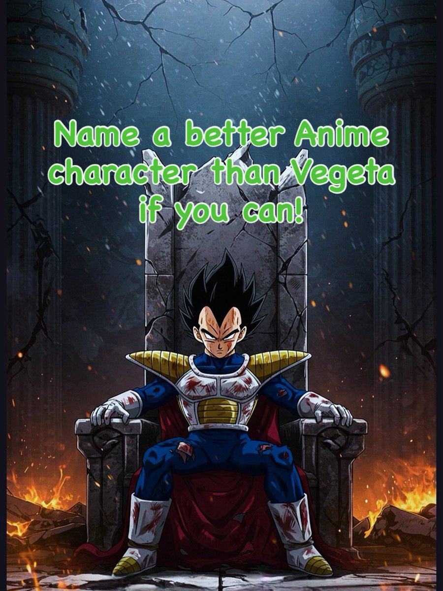 EntertainThis_'s tweet photo. Name a better Anime character than Vegeta if you can! 

#Vegeta #DragonballZ #dragonballgt #Dragonballsuper #Anime #Cartoons #Toonami #DBZ #dbs https://t.co/5p9cA2JdJq
