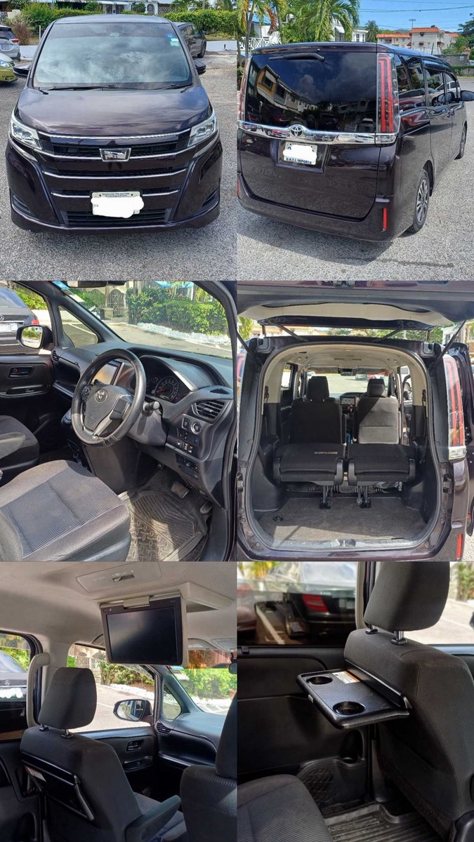 2018 Toyota Noah for Immediate Sale
Price: 3,000,000 negotiable 
Mileage: 120,000km
Engine: 2.0L Petrol
Contact: 876-877-4258 or 876-816-0360

Features:
Color: Purple
Air conditioning: Yes
Power windows, doors: Yes
Alarm: Yes
Airbag: Yes
Right hand drive: Right
Drivetrain: 2WD