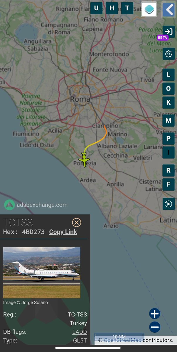Son dakika;
TC-TSS uçağı romadan havalandı