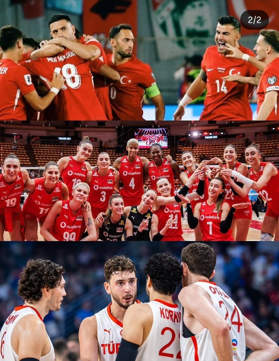87ftm's tweet photo. Basketbol ✅️
Voleybol ✅️
Futbol !✅️
Üçte üçle yola devam 🇹🇷
#millitakım
#12DevAdam 
#FileninSultanları https://t.co/r6tA2ugwGw