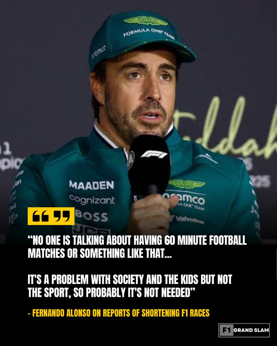 Fernando Alonso gave his thoughts on the reports of F1 wanting to shorten the length of races.. do you agree with him? 🤔