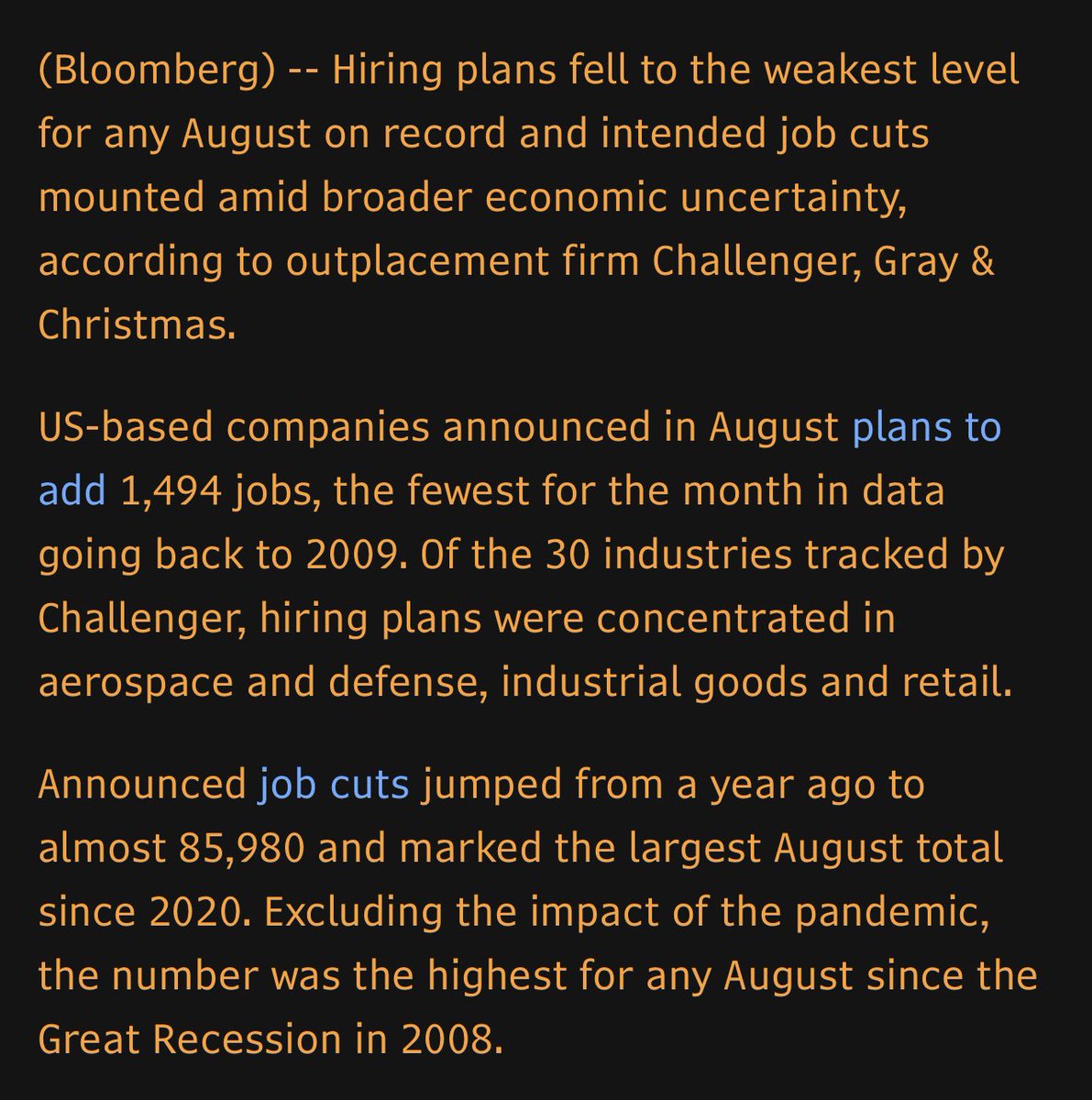 You don’t realize how weak the economy is right now. 

If you have a job, hold onto it for dear life.

Because if you get fired, it’s going to take you years to find another one.
