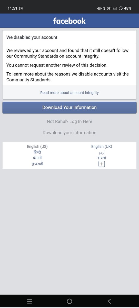 Hello #facebookteam

My personal facebook account was disabled without any reason and you have disable my account due to against "Facebook Community Standards" i know it's done by mistake. so i request you look my appeal and reopen my facebook account as soon as possible
