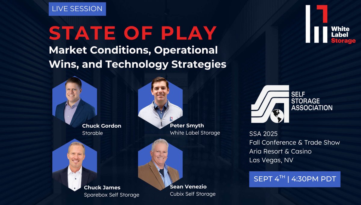 WL_Storage's tweet photo. TODAY: Don’t miss our CEO Peter at @storableinc's State of Play session. Peter will join a panel of storage experts to talk:

 - the state of the self storage market
- real-world success stories from top operators
- the latest technologies and their impact on facility management https://t.co/81ivAUZjbR