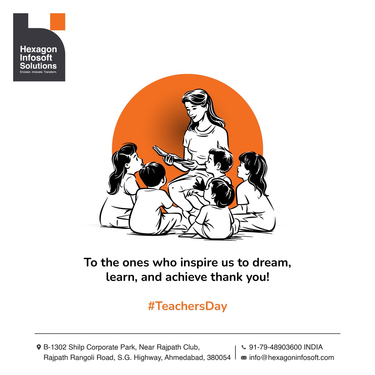 hexagoninfosoft's tweet photo. "A teacher is not just someone who explains lessons — they inspire dreams, shape futures, and leave a mark on our hearts forever. Wishing all the incredible teachers a very Happy Teacher’s Day!" 📚🌸✨ https://t.co/k7GMY7Aj9e