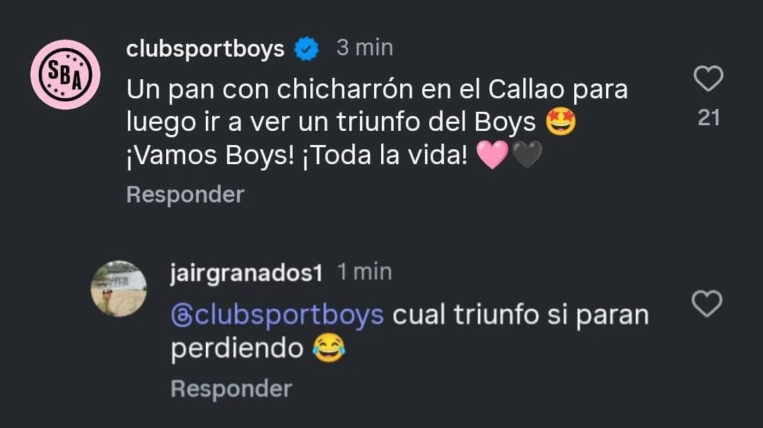 Se pasan de frios con el Boys que solo estaba apoyando a Perú en el mundial de desayunos, terrible 🚬