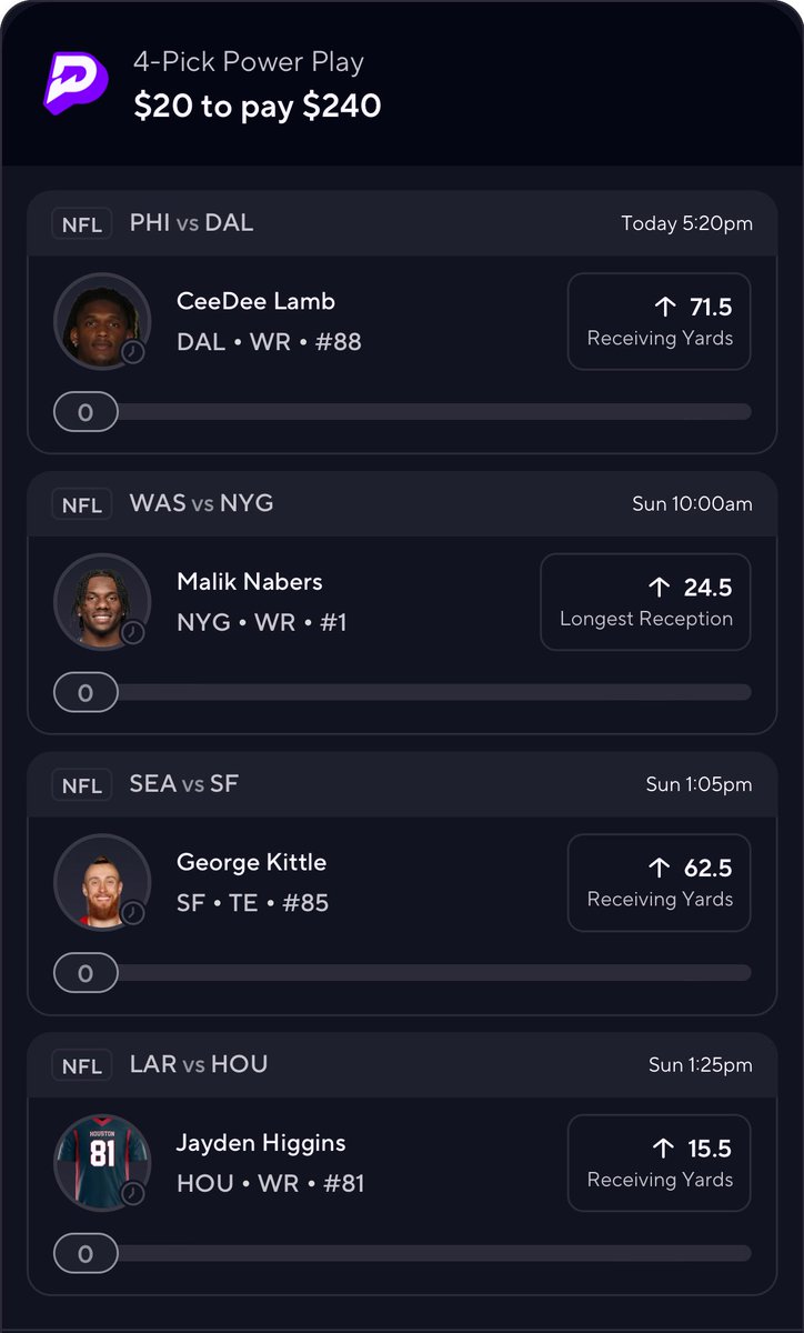 TrollyBets's tweet photo. NFL WEEK 1 4 Leg SLIP 🚂

(Posting because CeeDee plays today)

Ceedee Lamb o71.5 Rec Yards 🐑

Malik Nabers o24.5 Longest Rec 🌙

George Kittle o62.6 Rec Yards 🦍

Jayden Higgins 15.5 Rec Yards 🎯

Posted 4 Slips on the 🆓 Cord which will be launching tomorrow 🚎.

#NFL https://t.co/uBbuKAVLZe