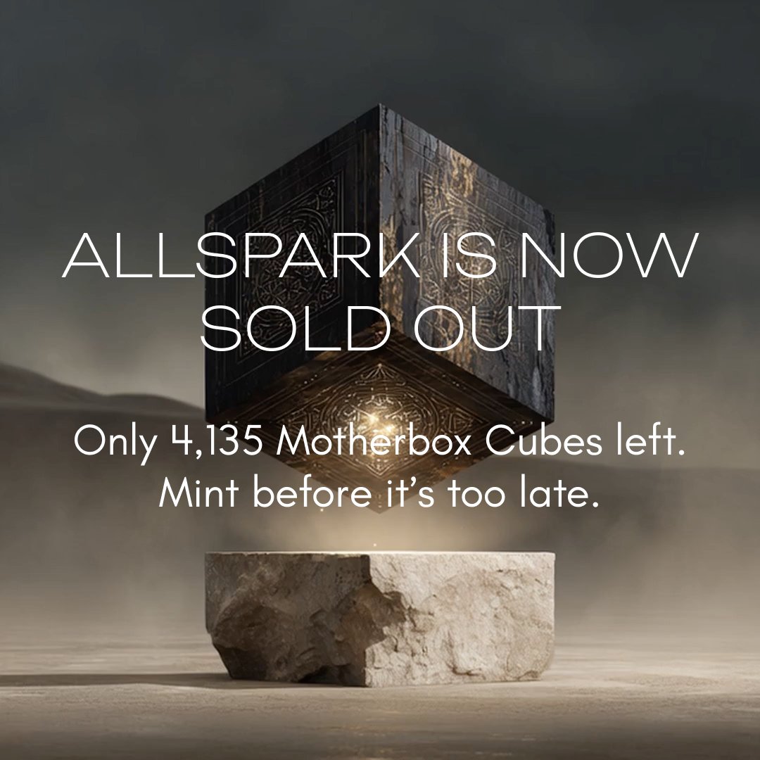Tier 3 SOLD OUT! ⚡

All 8000/8000 Allspark compute cubes: minted ✅

Cysors moved fast - early to the revolution, early to the rewards.

This is the final window. The final chance.

Tier 4 is your last route in → cube.cysicfoundation.org/cubeSale

If you don’t mint now, you’ll cope