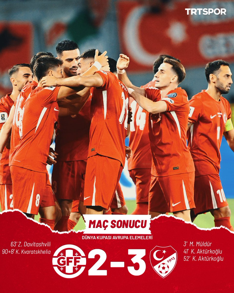 Encama Pêşbirkê / Maç Sonucu 
#Gurcistan 2 - 3 #Türkiye