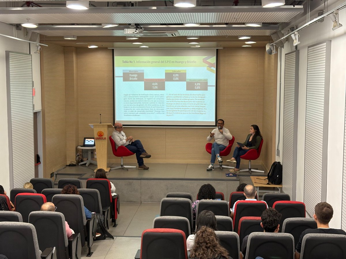 📊✨ Ayer 3 de septiembre presentamos en Medellín el II Boletín Trimestral del #ORMETAntioquia: un espacio para analizar empleo, informalidad y brechas de género en las subregiones Norte, Urabá y Bajo Cauca.