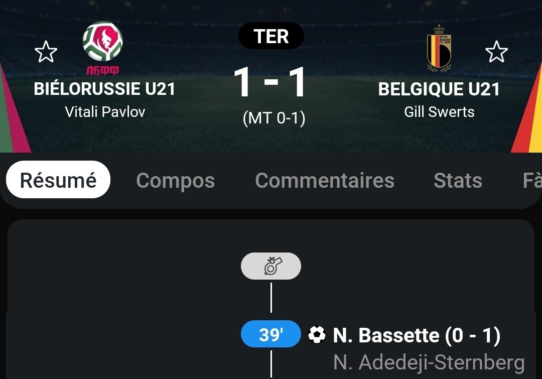 Norman Bassette buteur avec les jeunes Diables Rouges 🇧🇪