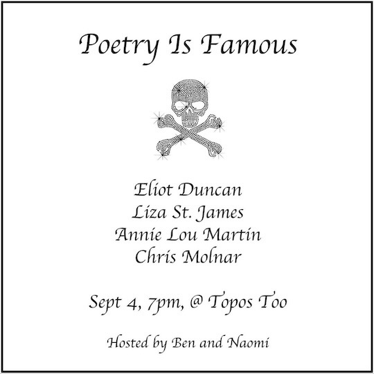 Reading tonight at the <a href="/JeSuisBebby/">𝓑𝓮𝓷 𝓕𝓪𝓶𝓪</a> + <a href="/celardolor/">jestermaxx provoker</a> series ☠️