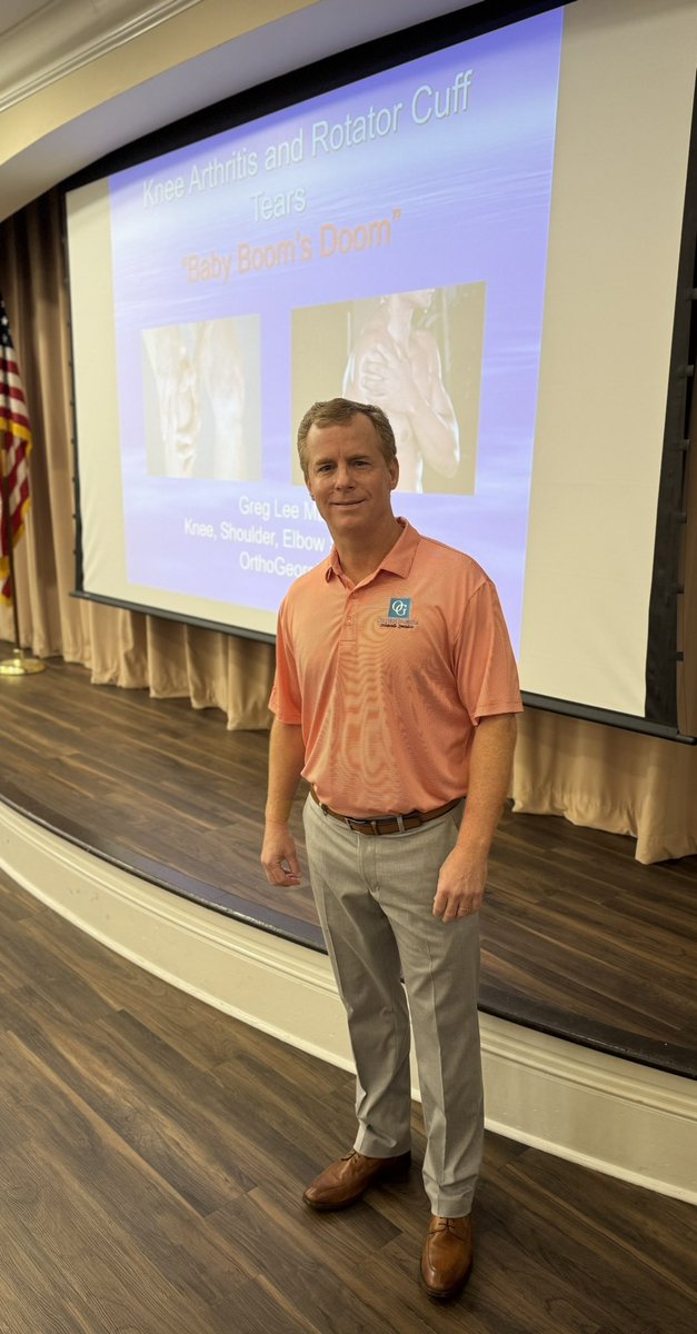 orthogeorgia's tweet photo. Greg Lee, MD shared his expertise on knee arthritis and rotator cuff tears to residents at Carlyle Place today.
https://t.co/UsuYpmalN5
#OrthopedicSpecialists #orthopedics #jointspecialist #macon #maconga #kneepain #kneearthritis #rotatorcuff #rotatorcufftear https://t.co/7pEaqc2lcr
