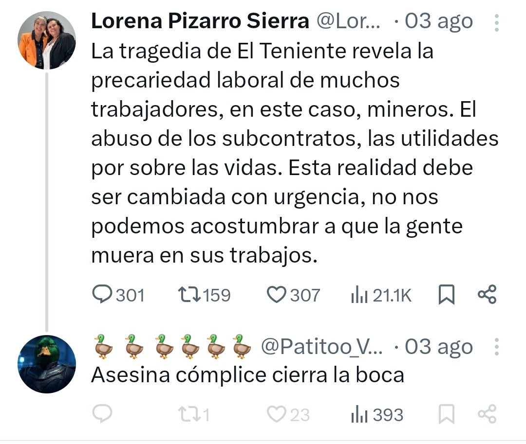 Qué valiente Patricio Góngora detrás de su cuenta bot.

José Kast y republicanos al descubierto: cobardes inescrupulosos que hacen lo que sea para alcanzar el poder, sin importar el daño ocasionado.

Gente de de ultraderecha honrando lo que son: malos, mentirosos, fascistas.