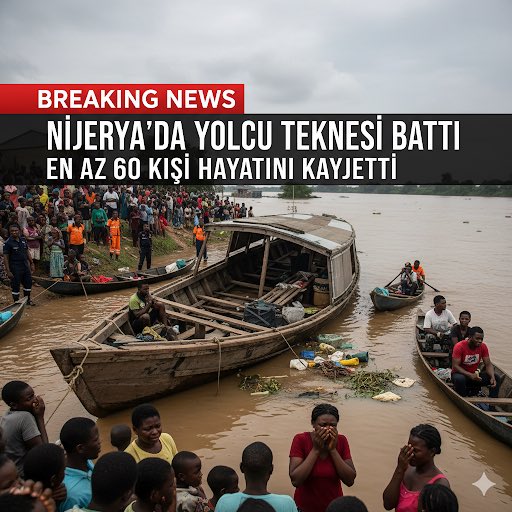 Nijerya'da yolcu teknesi battı, en az 60 kişi hayatını kaybetti.