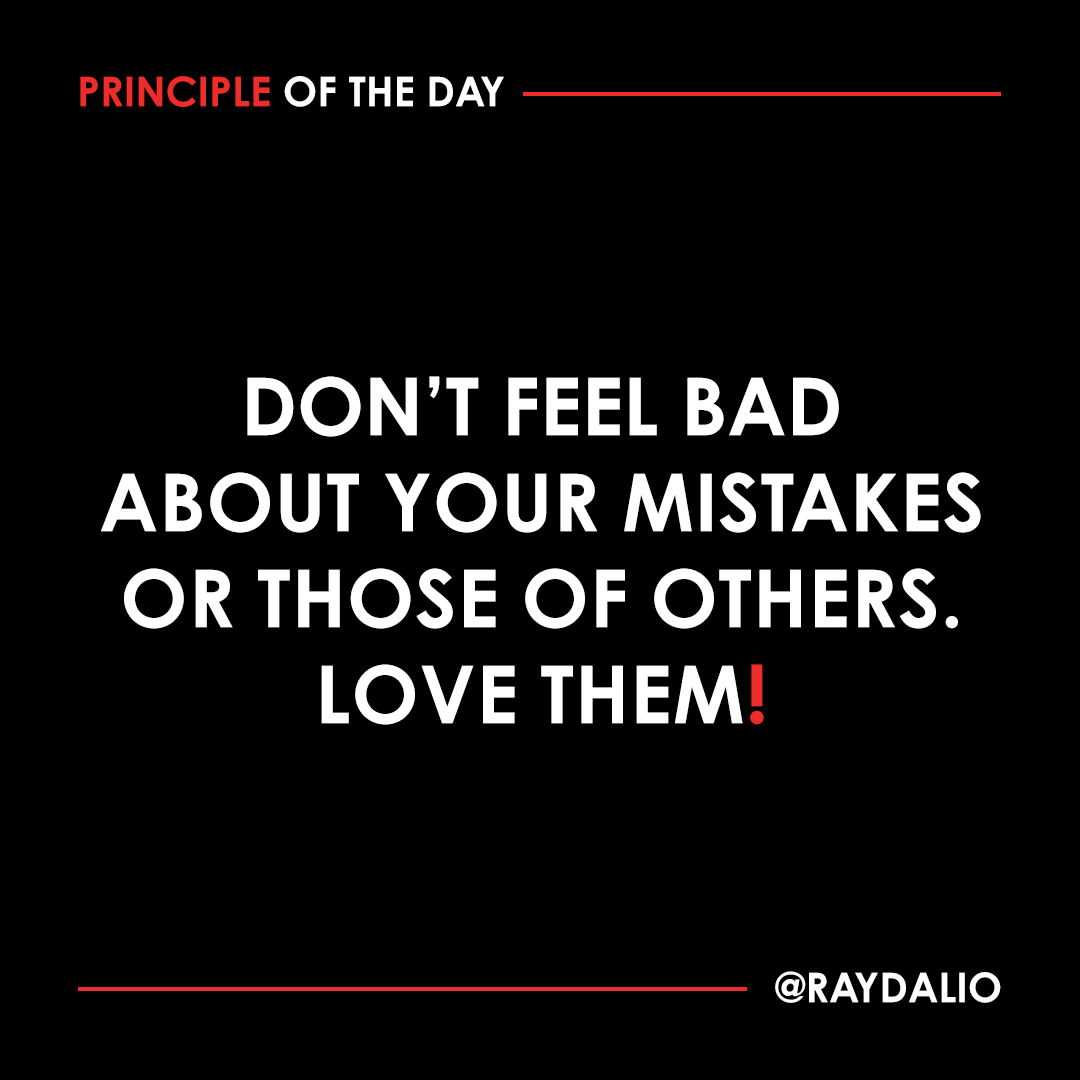 People typically feel bad about their mistakes because they think in a shortsighted way about the bad outcome and not about the evolutionary process of which mistakes are an integral part. I once had a ski instructor who had also given lessons to Michael Jordan, the greatest