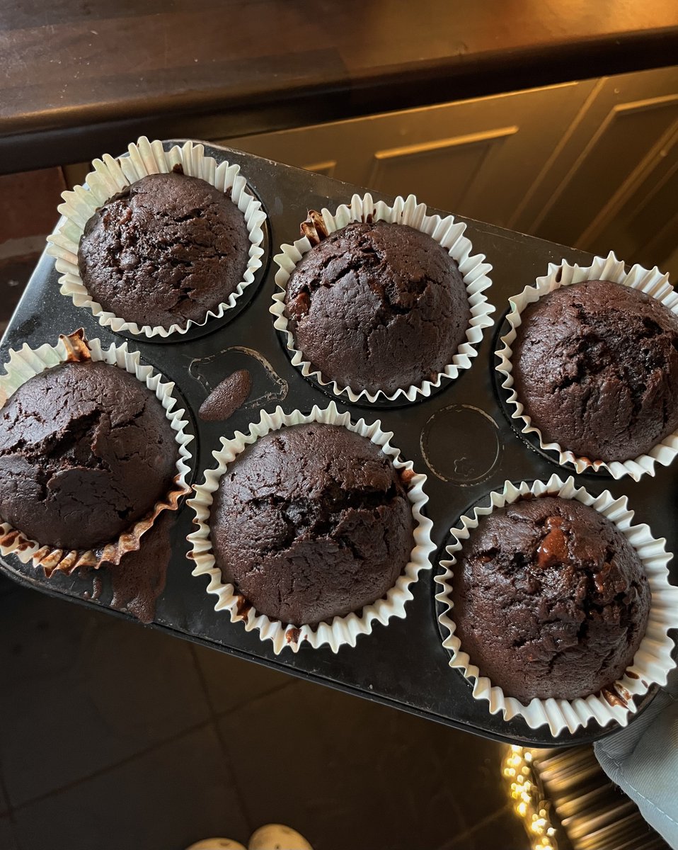 today i walked seven miles and i baked chocolate chip muffins :) <3