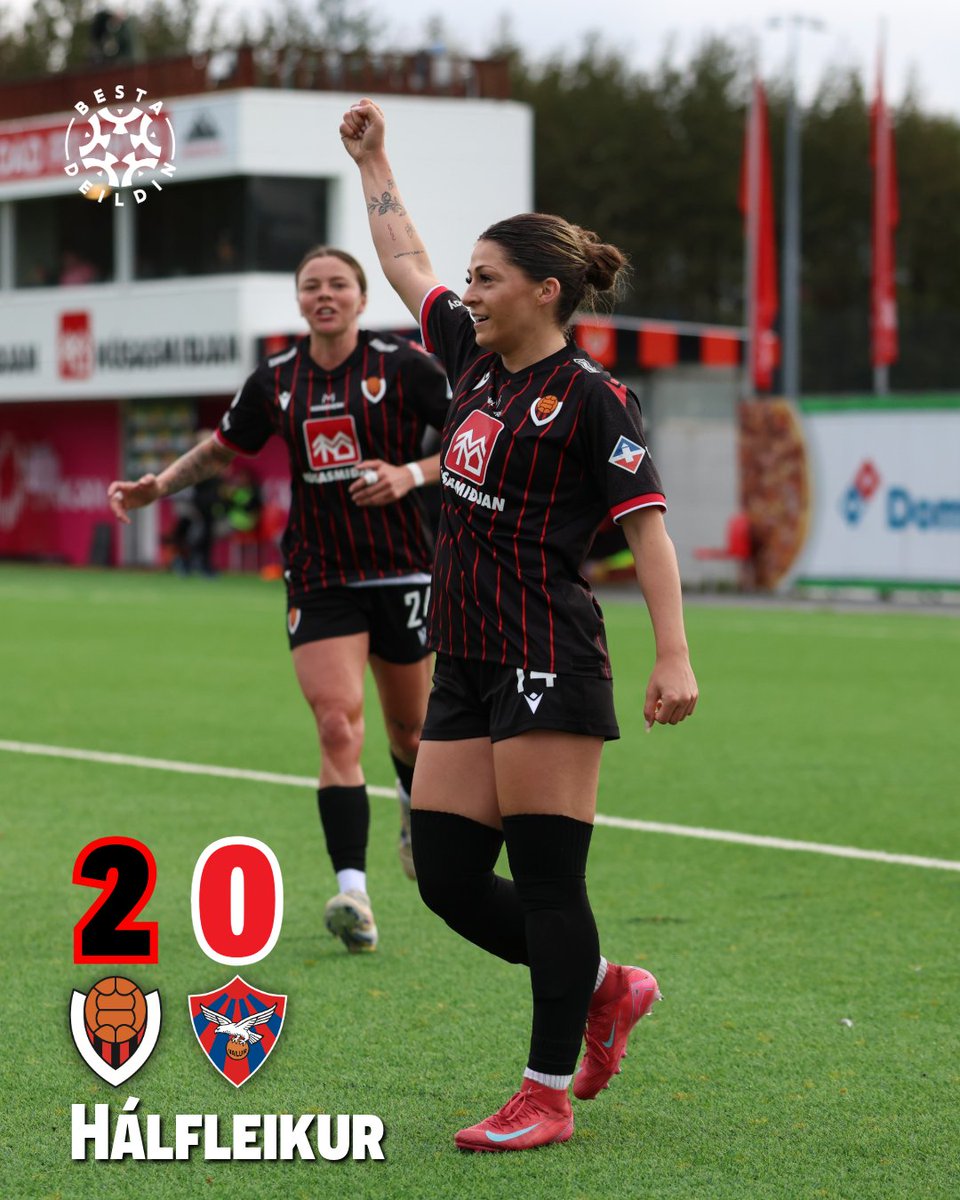 Bæng! Staðan í hálfleik er 2-0 og þetta er ekki flókið. Bæði mörk okkar Víkinga skoraði Shaina ASHOURI!!! KOMA SVO. Seinni eftir smá. ❤️🖤